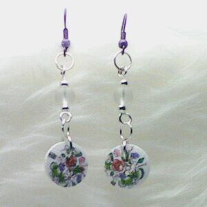 No. 105 Pretty handmade earrings with half-inch diameter buttons